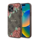 Apple iPhone 12 Pro Uyumlu Kılıf Guess Orjinal Lisanslı M-safe Şarj Özellikli Gül Baskılı 4G Desenli Yazı Logolu Kapak