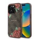 Apple iPhone 14 Pro Uyumlu Kılıf Guess Orjinal Lisanslı M-safe Şarj Özellikli Gül Baskılı 4G Desenli Yazı Logolu Kapak