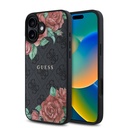 Apple iPhone 16 Plus Uyumlu Kılıf Guess Orjinal Lisanslı M-safe Şarj Özellikli Gül Baskılı 4G Desenli Yazı Logolu Kapak