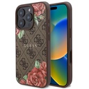 Apple iPhone 16 Pro Uyumlu Kılıf Guess Orjinal Lisanslı M-safe Şarj Özellikli Gül Baskılı 4G Desenli Yazı Logolu Kapak