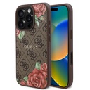 Apple iPhone 16 Pro Max Uyumlu Kılıf Guess Orjinal Lisanslı M-safe Şarj Özellikli Gül Baskılı 4G Desenli Yazı Logolu Kapak