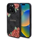 Apple iPhone 16 Pro Max Uyumlu Kılıf Guess Orjinal Lisanslı M-safe Şarj Özellikli Gül Baskılı 4G Desenli Yazı Logolu Kapak