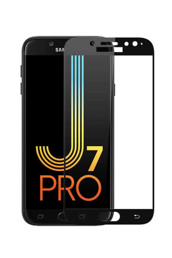 [RNZ-TA12400] Samsung Galaxy J7 Pro Uyumlu Zore Kenarları Kırılmaya Dayanıklı Cam Ekran Koruyucu (Siyah)