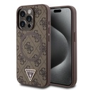 Apple iPhone 15 Pro Uyumlu Kılıf Guess Orjinal Lisanslı M-safe Şarj Özellikli PU Üçgen Logo 4G Desenli Kapak