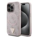 Apple iPhone 15 Pro Uyumlu Kılıf Guess Orjinal Lisanslı M-safe Şarj Özellikli PU Üçgen Logo 4G Desenli Kapak