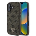 Apple iPhone 16 Uyumlu Kılıf Guess Orjinal Lisanslı M-safe Şarj Özellikli PU Üçgen Logo 4G Desenli Kapak