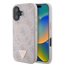 Apple iPhone 16 Uyumlu Kılıf Guess Orjinal Lisanslı M-safe Şarj Özellikli PU Üçgen Logo 4G Desenli Kapak