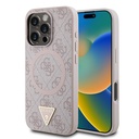 Apple iPhone 16 Pro Max Uyumlu Kılıf Guess Orjinal Lisanslı M-safe Şarj Özellikli PU Üçgen Logo 4G Desenli Kapak