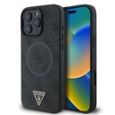 Apple iPhone 16 Pro Max Uyumlu Kılıf Guess Orjinal Lisanslı M-safe Şarj Özellikli PU Üçgen Logo 4G Desenli Kapak