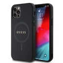 Apple iPhone 12 Pro Uyumlu Kılıf Guess Orjinal Lisanslı M-safe Şarj Özellikli Yazı Logolu Saffiano Classic Kapak