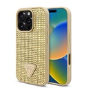 Apple iPhone 16 Pro Uyumlu Kılıf Guess Orjinal Lisanslı Taşlı Arka Yüzey Üçgen Logolu Kapak