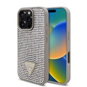 Apple iPhone 16 Pro Uyumlu Kılıf Guess Orjinal Lisanslı Taşlı Arka Yüzey Üçgen Logolu Kapak