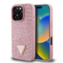 Apple iPhone 16 Pro Uyumlu Kılıf Guess Orjinal Lisanslı Taşlı Arka Yüzey Üçgen Logolu Kapak