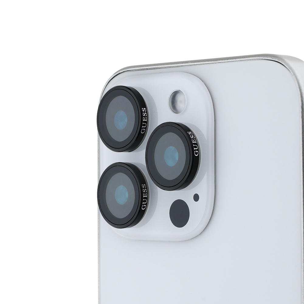 Apple iPhone 15 Pro Uyumlu Guess Orjinal Lisanslı Metal Kamera Lens Koruyucu