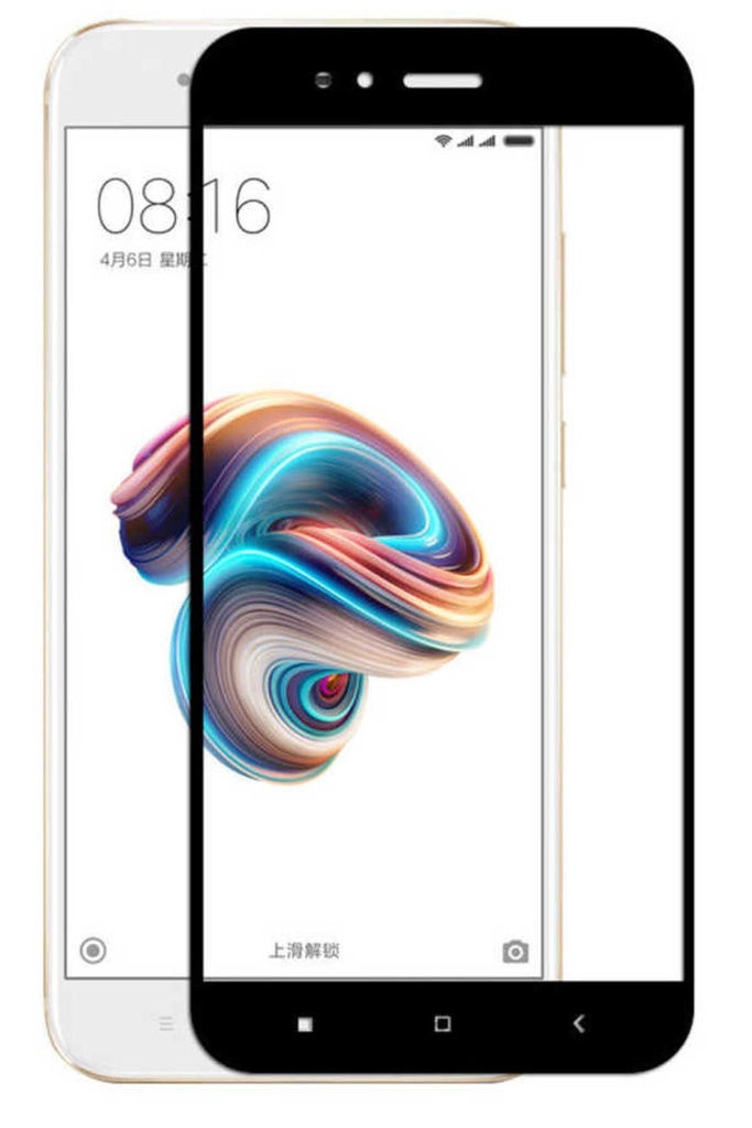 [RNZ-TA12403] Xiaomi Mi 5x Uyumlu Zore Kenarları Kırılmaya Dayanıklı Cam Ekran Koruyucu (Siyah)
