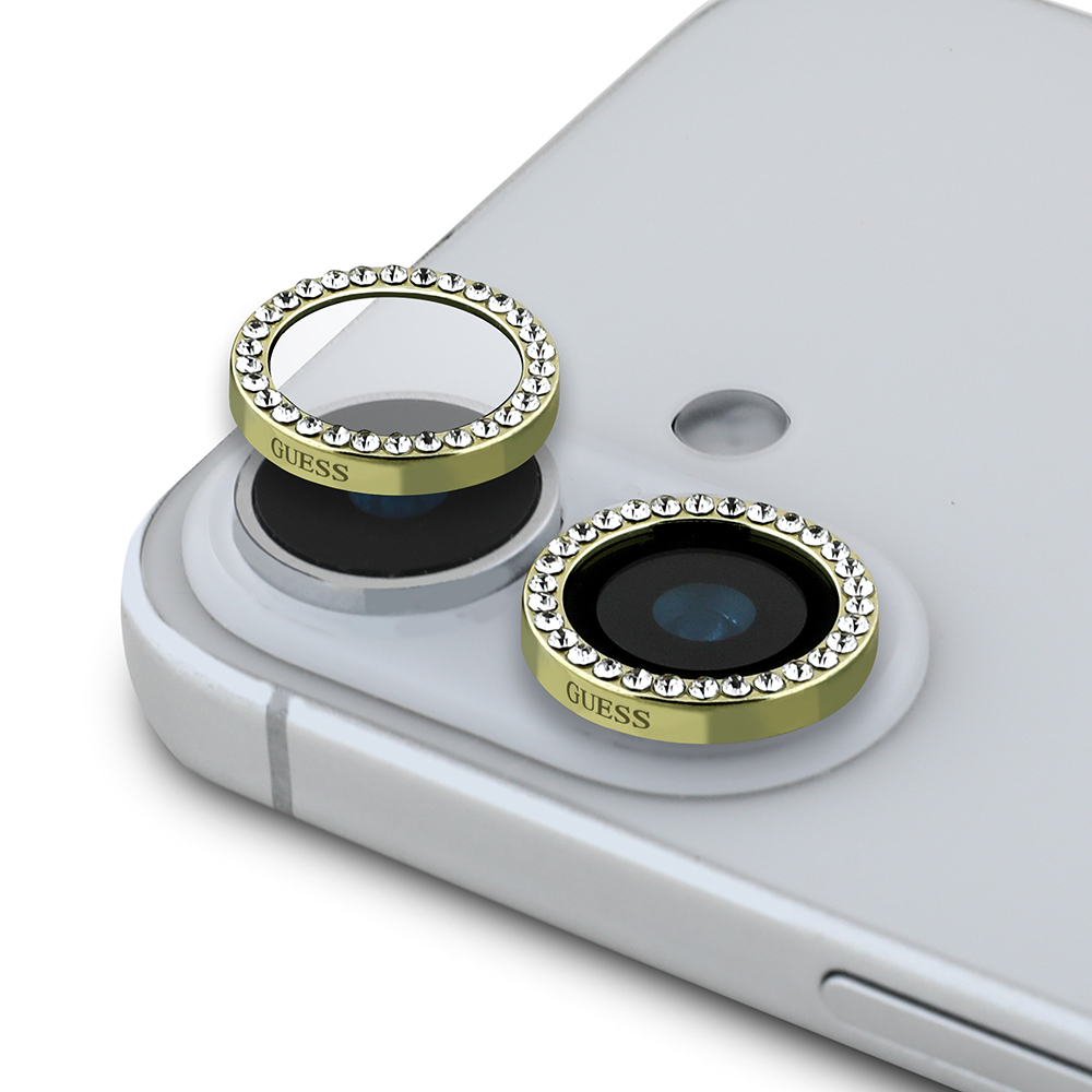 Apple iPhone 16 Uyumlu Guess Orjinal Lisanslı Rhinestone Taşlı Lens Koruyucu