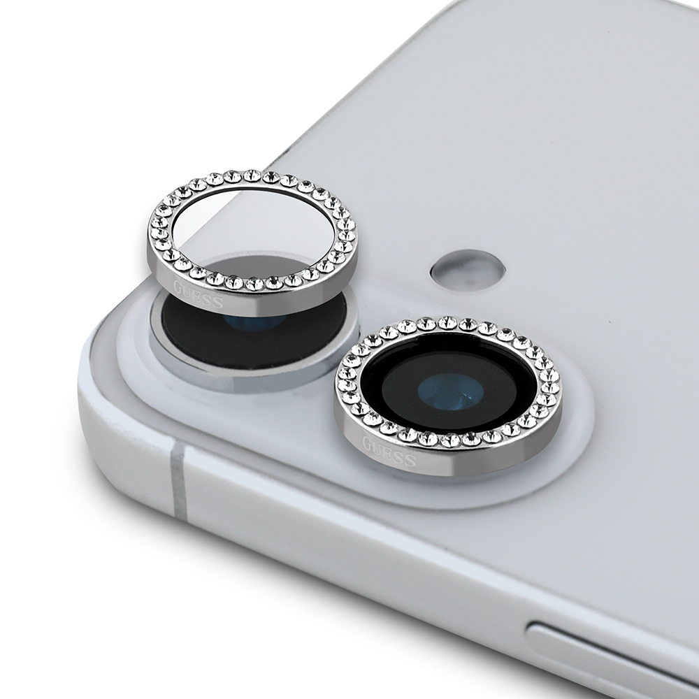 Apple iPhone 16 Uyumlu Guess Orjinal Lisanslı Rhinestone Taşlı Lens Koruyucu