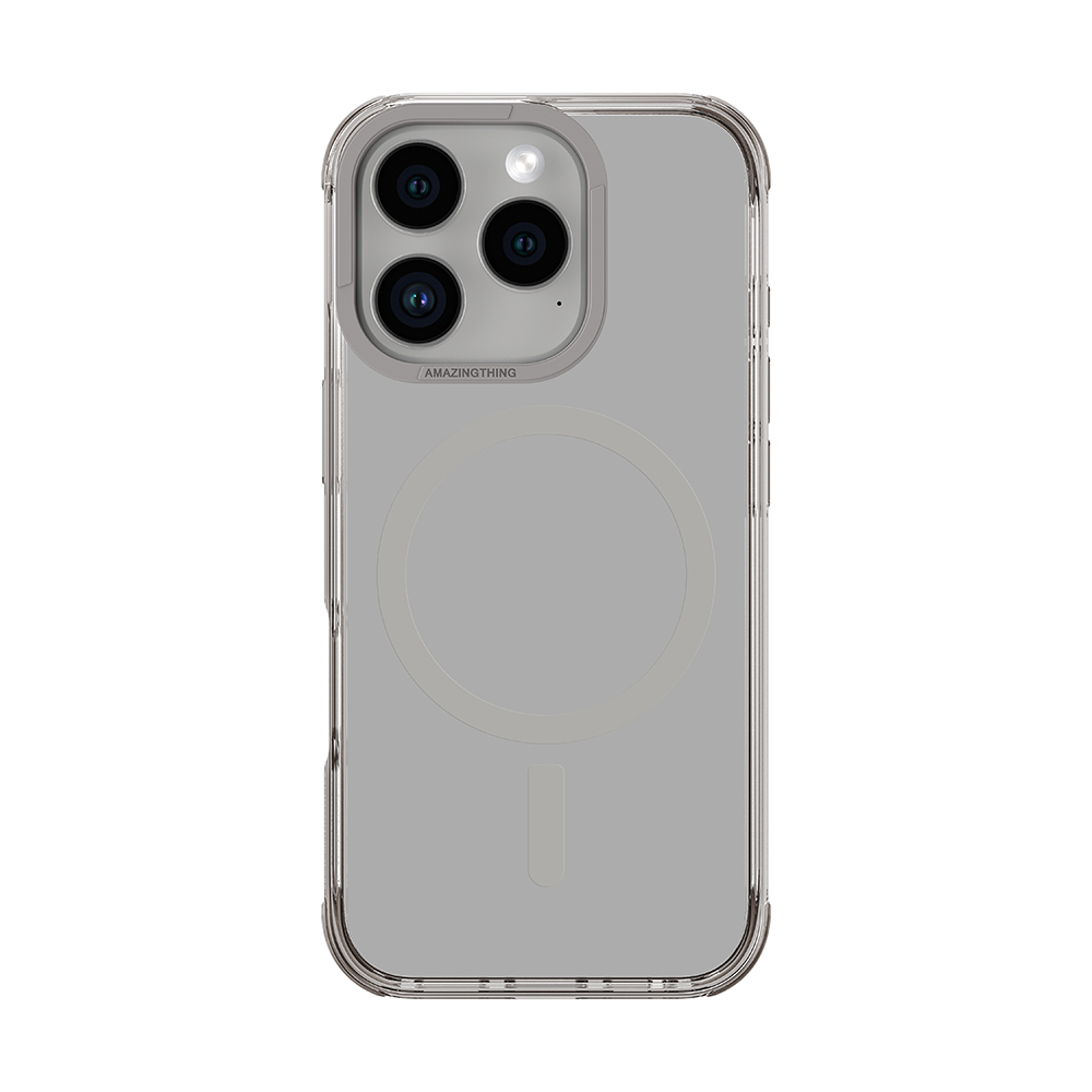 [RNZ-TA113585] Apple iPhone 16 Pro Uyumlu Kılıf M-safe Şarj Özellikli Amazingthing Omni Serisi Kapak (Gri)