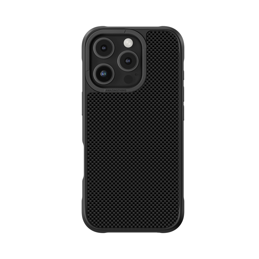 [RNZ-TA113599] Apple iPhone 16 Pro Max Uyumlu Kılıf M-safe Şarj Özellikli 600D Aramid Fiber Amazingthing Titan Max Serisi Kapak