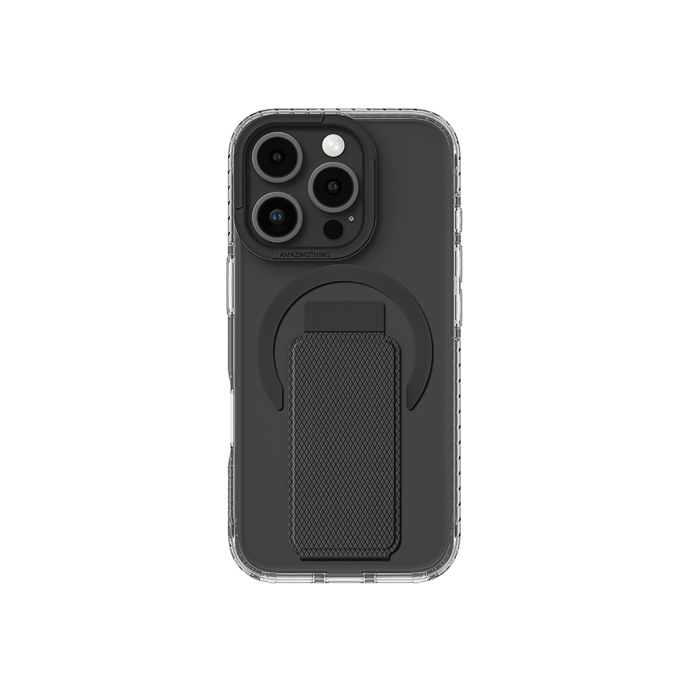 [RNZ-TA113622] Apple iPhone 16 Pro Uyumlu Kılıf M-safe Şarj Özellikli Standlı Amazingthing Titan Pro Plus Kapak (Siyah)