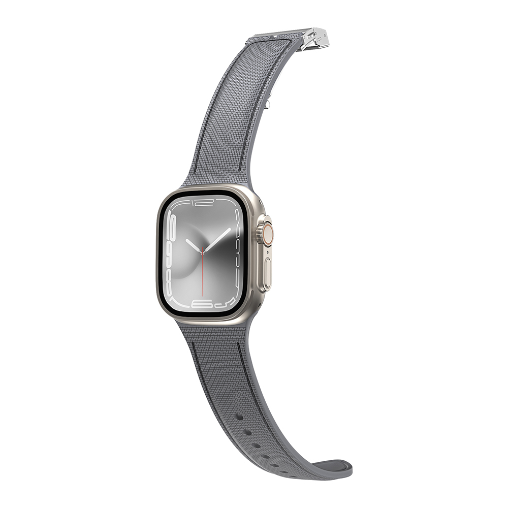Apple Watch 7 41mm Uyumlu Amazingthing Titan Swift Deri Dokulu Silikon Kordon