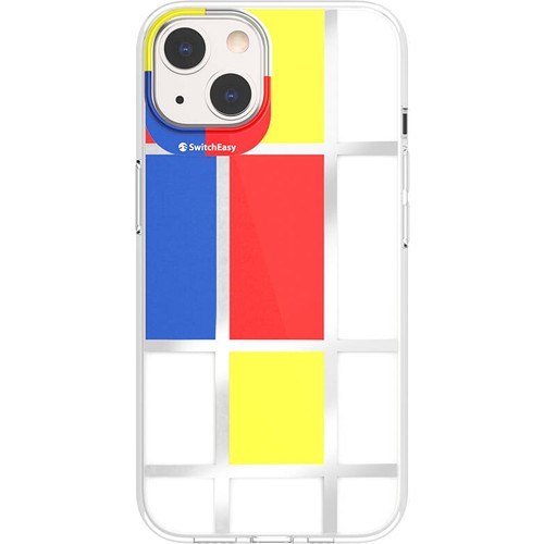 Apple iPhone 13 Uyumlu Kılıf Çift IMD Baskılı Lisanslı Switcheasy Artist Mondrian Kapak