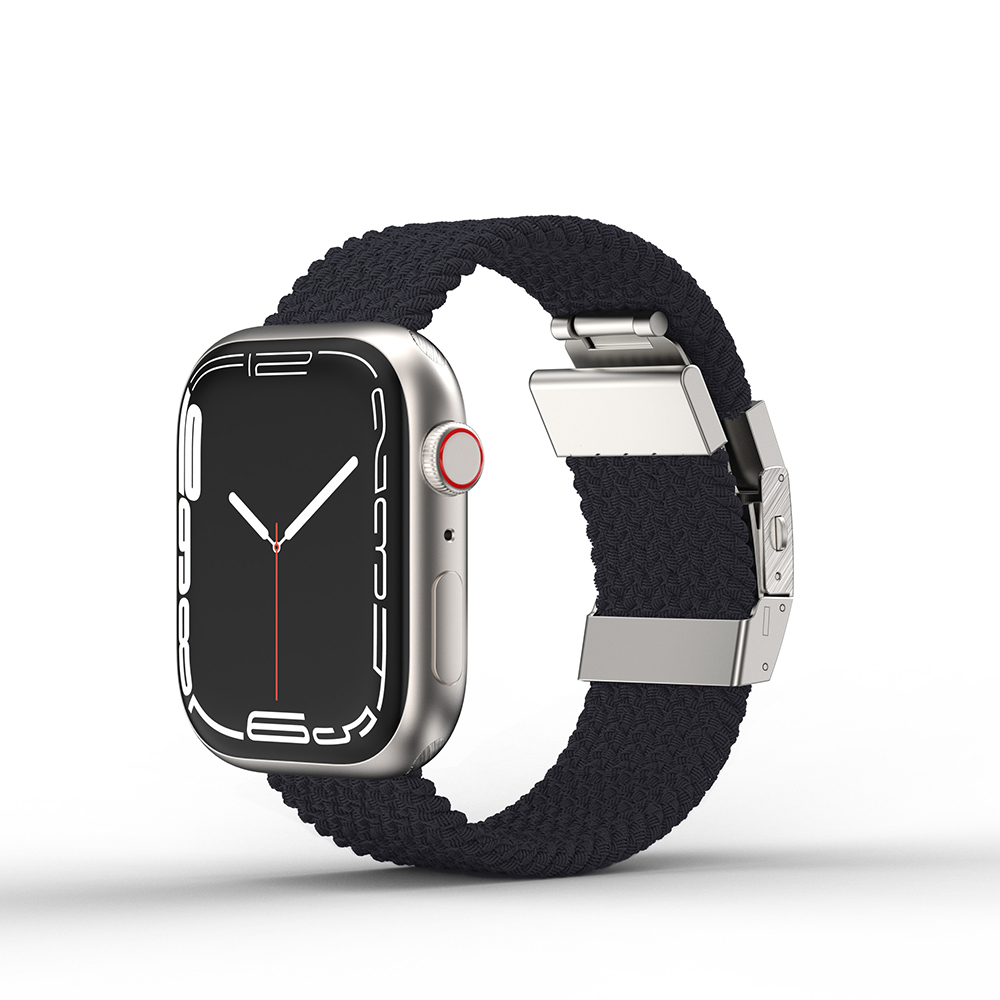 [RNZ-TA113744] Apple Watch 10 46mm Uyumlu Amazingthing Titan Weave Örgü Sport Kordon (Siyah)