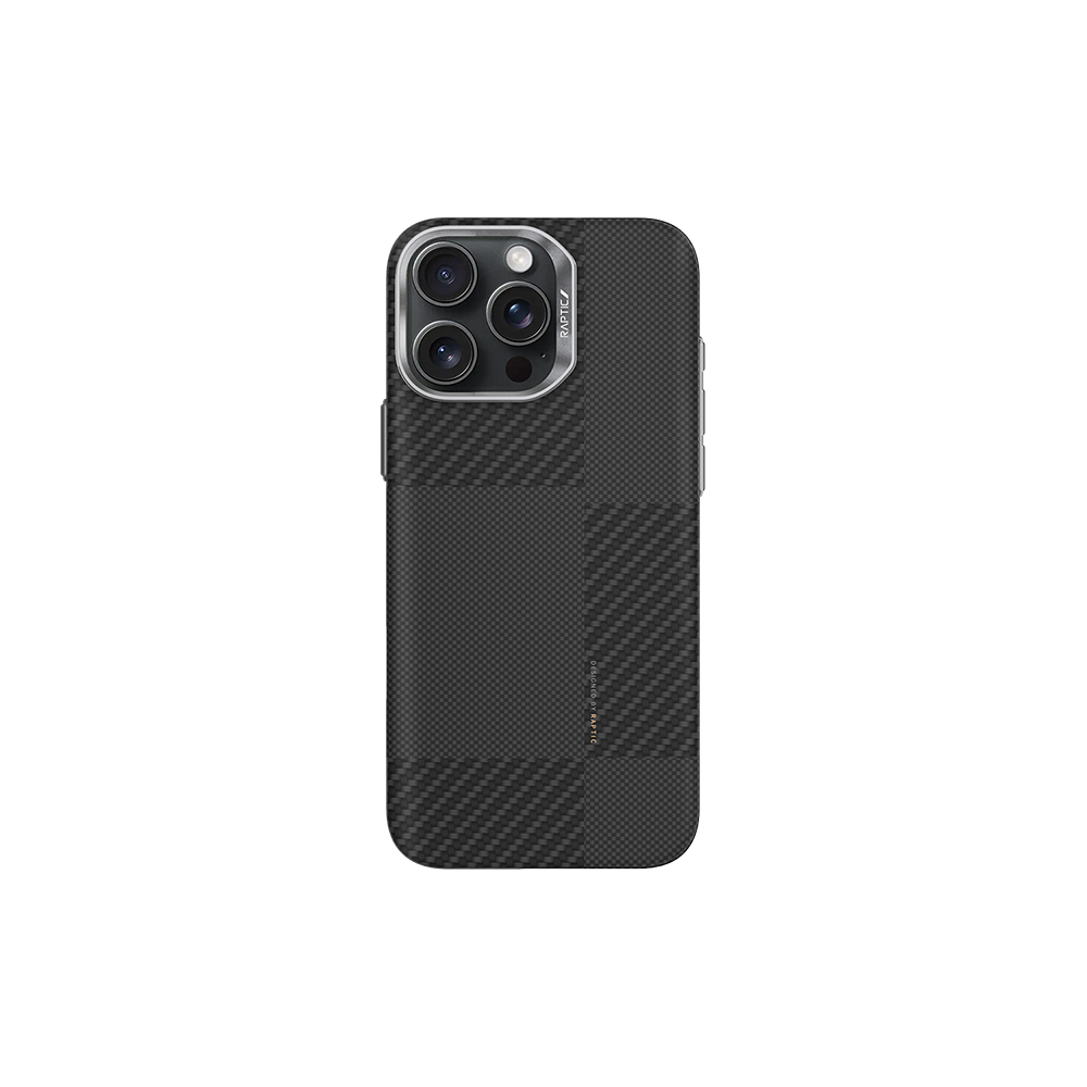 [RNZ-TA114202] Apple iPhone 16 Pro Uyumlu Kılıf M-safe Şarj Özellikli 600D Metal Kamera Çerçeveli Raptic Aramid Fiber Croxx Mondrian Serisi Kapak