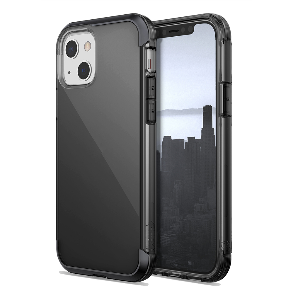 [RNZ-TA114168] Apple iPhone 13 Uyumlu Kılıf Raptic Air Serisi Airbag Tasarımlı Metal Köşelikli Şeffaf Kapak (Siyah)