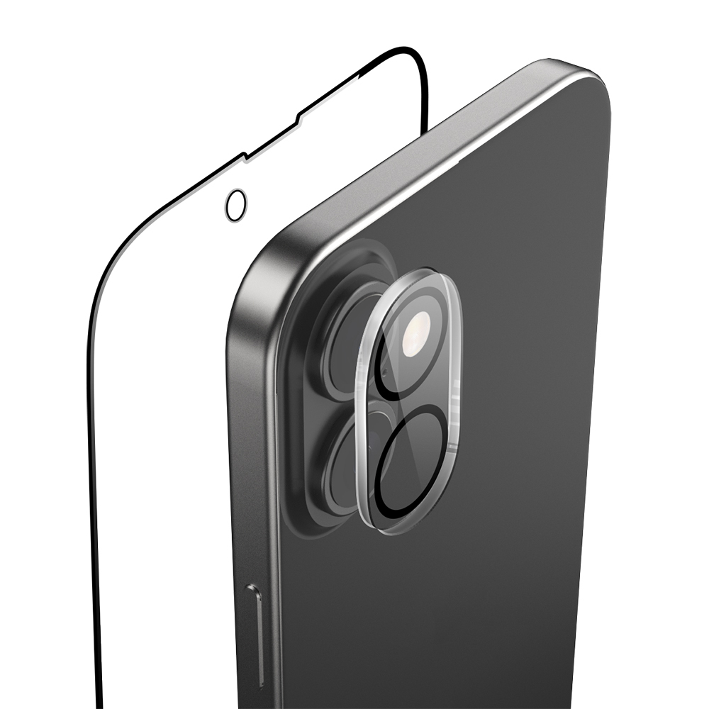 [RNZ-TA114307] Apple iPhone 16 Uyumlu Raptic 2in1 Temperli Ekran Koruyucu + Lens Koruyucu Set