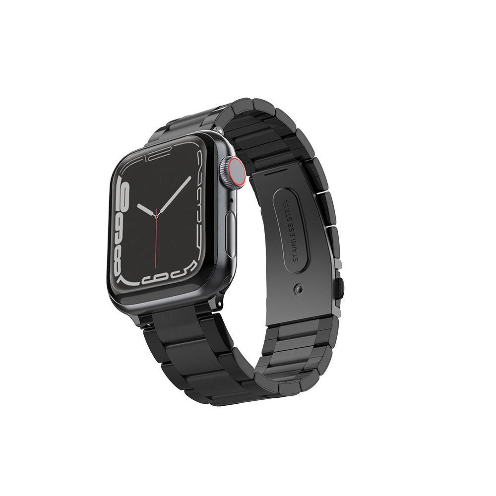 [RNZ-TA114342] Apple Watch 40mm Uyumlu Raptic Citizen Serisi Metal Kordon (Siyah)