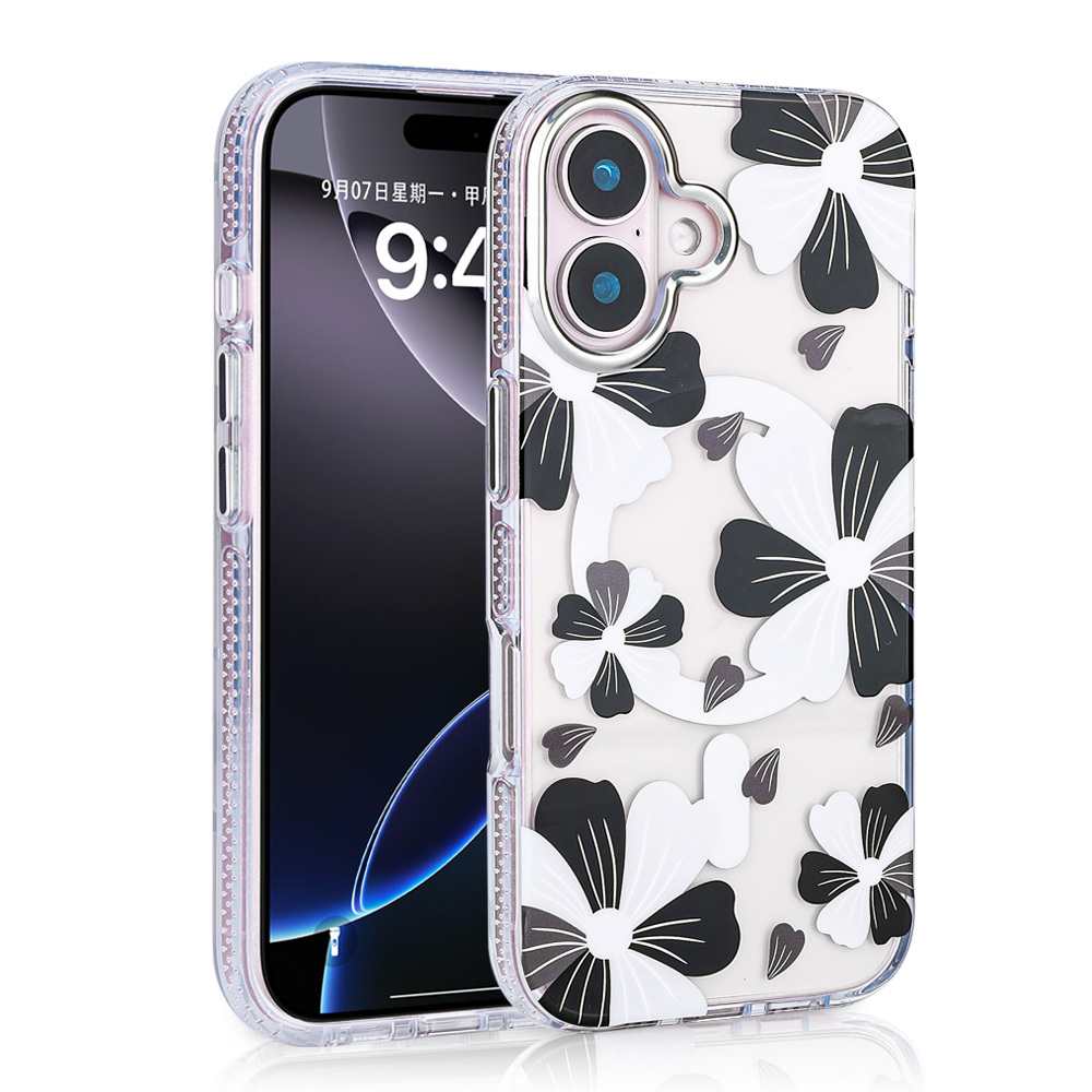 [RNZ-TA113899] Apple iPhone 16 Uyumlu Kılıf M-safe Şarj Özellikli Zore Papat Kapak (Siyah)