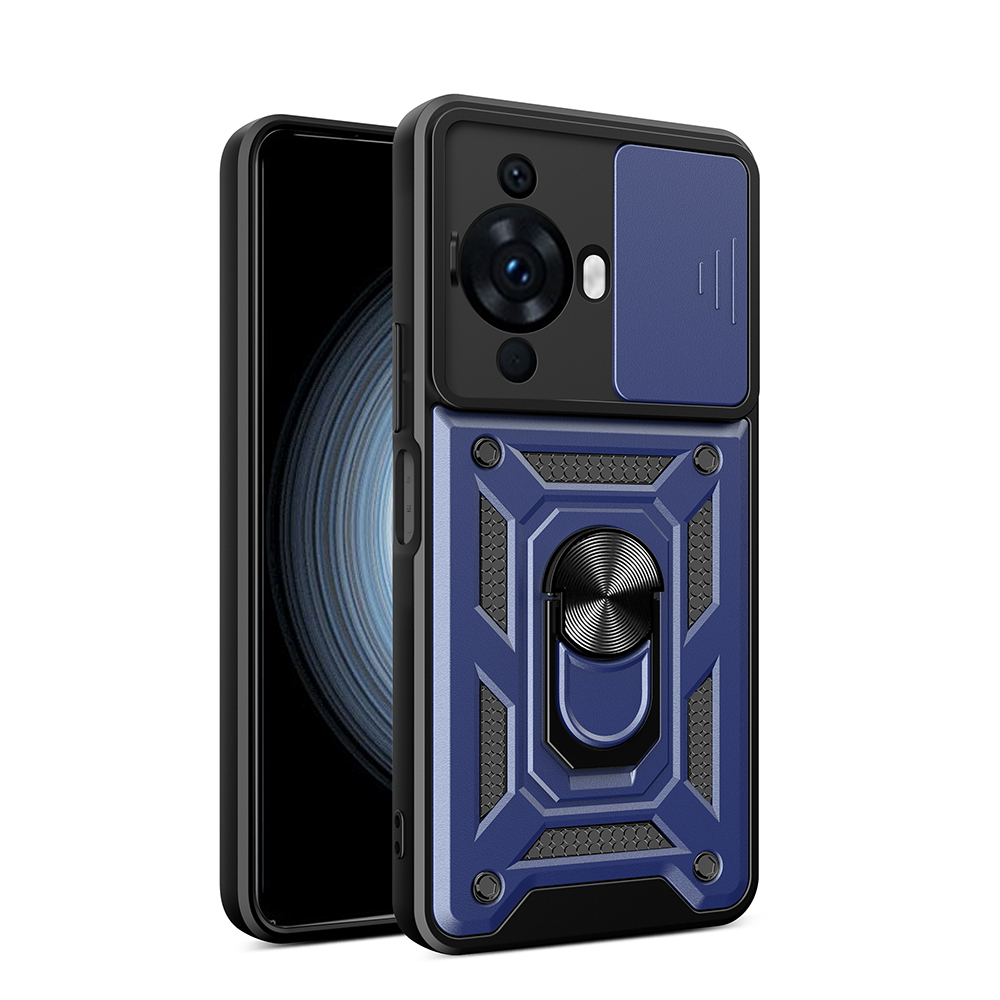 Huawei Nova 12S Uyumlu Kılıf Magnetik Standlı Kamera Korumalı Zore Sürgülü Vega Kapak