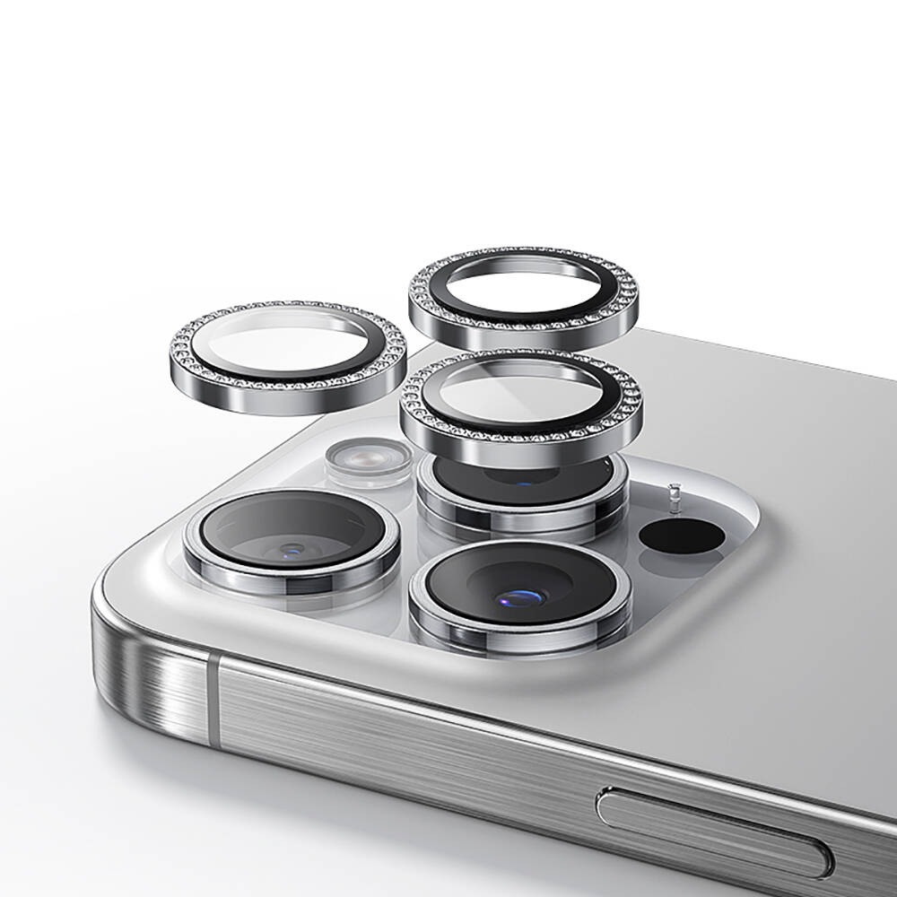 Apple iPhone 15 Pro Uyumlu Casebang Gem Kamera Lens Koruyucu