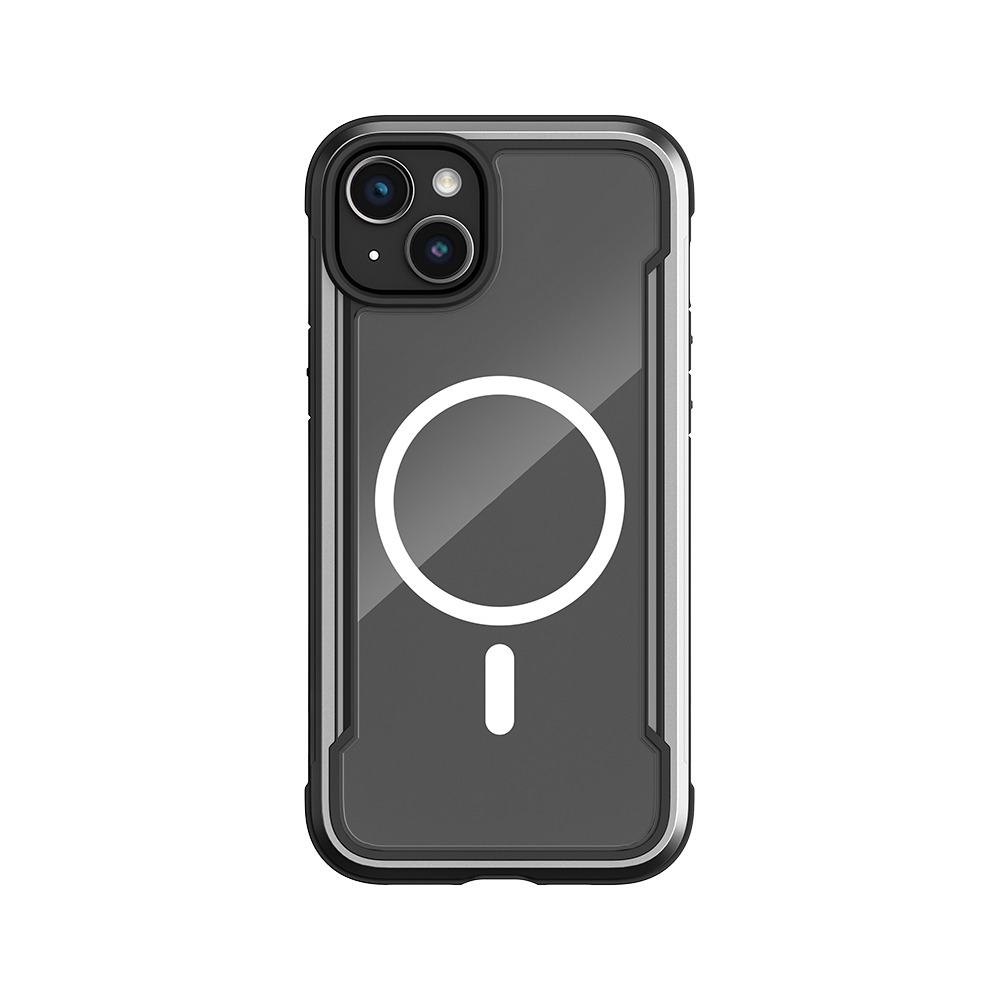 [RNZ-TA114245] Apple iPhone 15 Uyumlu Kılıf M-safe Şarj Özellikli Airbagli Raptic Shield Serisi Şeffaf Arka Yüzey Kapak (Siyah)