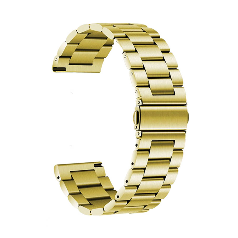 Samsung Gear S3 22mm Uyumlu Kordon Metal Baklalı Tasarım Zore Band-04 Kayış