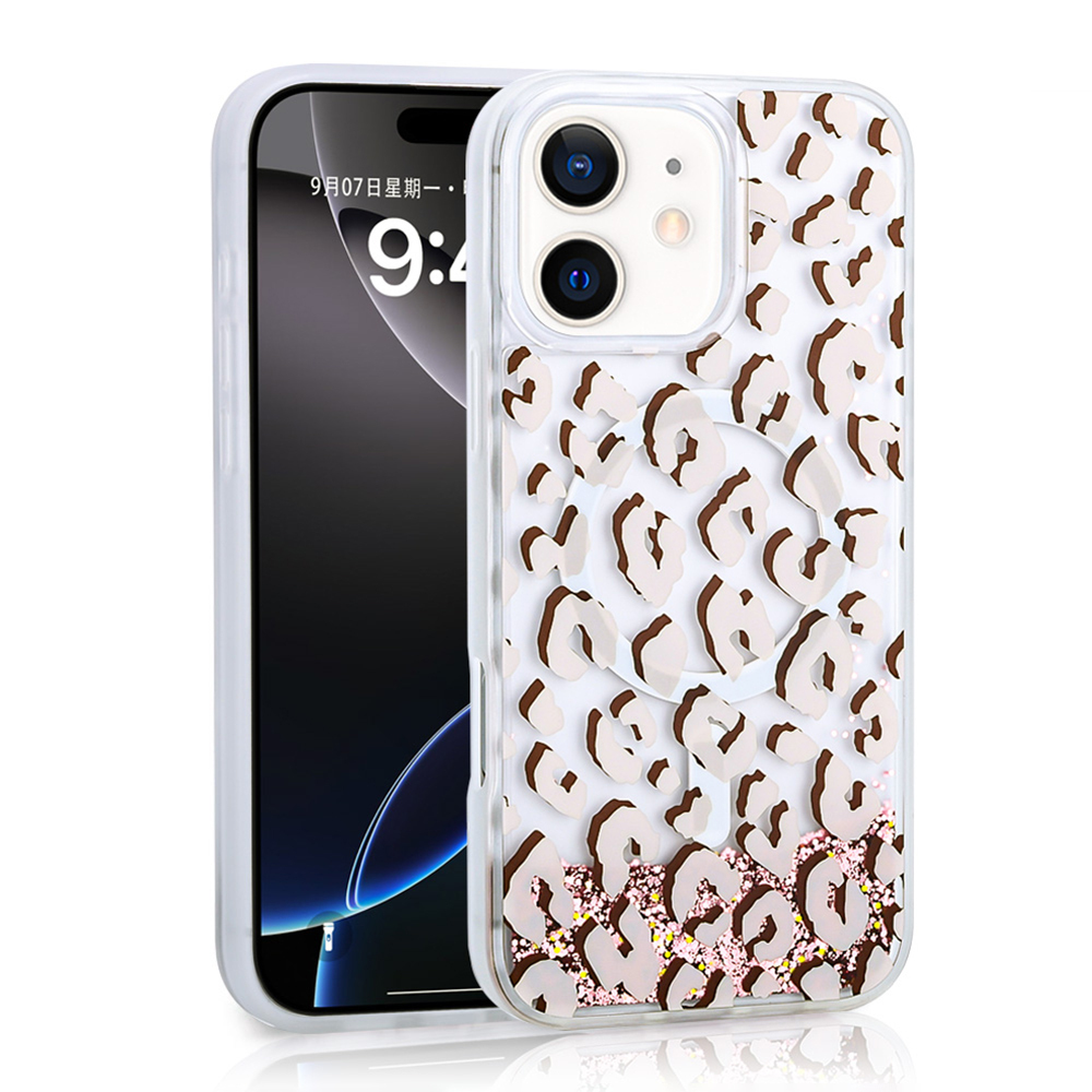 Apple iPhone 11 Uyumlu Kılıf Sıvılı Simli Baskılı Şeffaf Arka Yüzey Zore Mossa Silikon Kapak