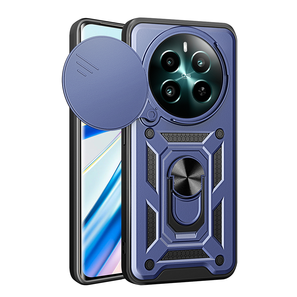 Realme 12 Plus Uyumlu Kılıf Magnetik Standlı Kamera Korumalı Zore Sürgülü Vega Kapak