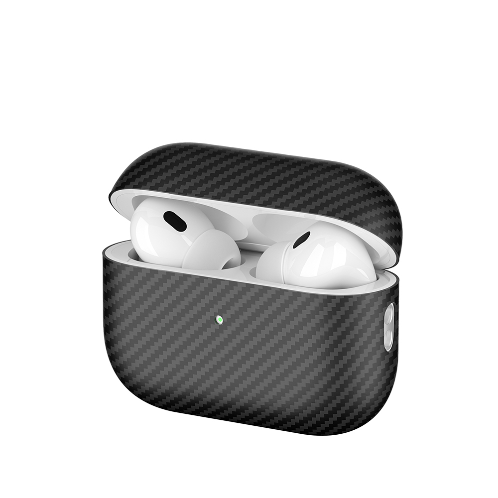 [RNZ-TA114545] Apple Airpods Pro 2 Uyumlu Zore Airbag 43 600D Karbon Fiber Kulaklık Kılıfı (Siyah)