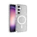 Samsung Galaxy S25 Plus Uyumlu Kılıf M-safe Şarj Özellikli Parlayan Simli Saydam Renkli Zore Allstar Kapak