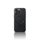 Apple iPhone 15 Pro Uyumlu Kılıf M-safe Şarj Özellikli Standlı Suni Deri Tasarımlı Pynana Dancing Circle Serisi Kapak