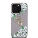 Apple iPhone 16 Pro Uyumlu Kılıf Guess Orjinal Lisanslı Gül Baskılı Büyük Metal Logo Dizaynlı Kapak