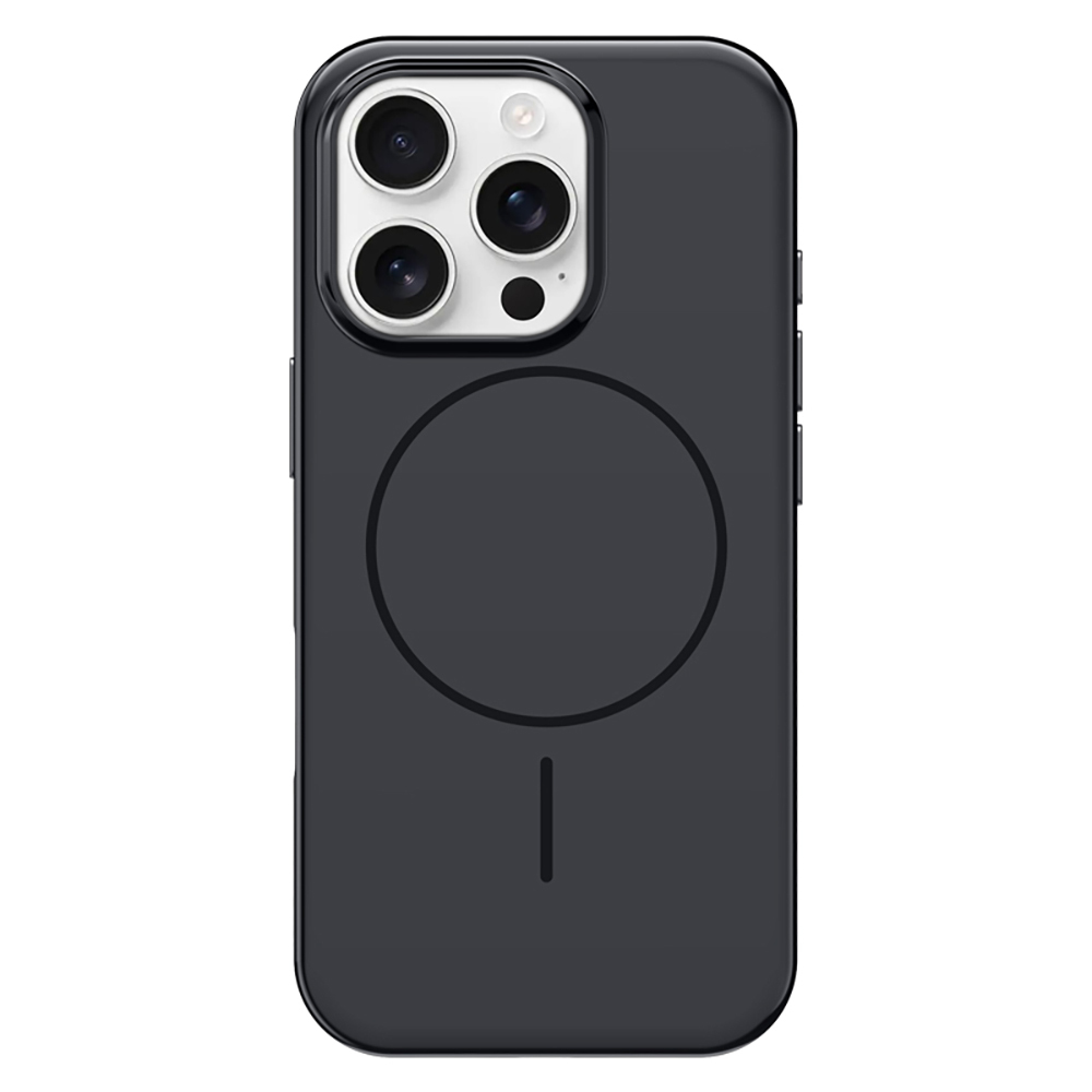 [RNZ-TA115002] Apple iPhone 15 Pro Max Uyumlu Kılıf M-safe Şarj Özellikli Wlons Frego Kapak (Siyah)