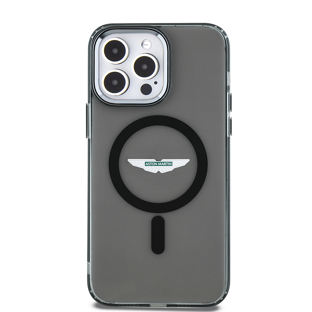[RNZ-TA115095] Apple iPhone 14 Pro Max Uyumlu Kılıf Aston Martin Orjinal Lisanslı M-safe Şarj Özellikli IML Baskı Logolu Metal Düğmeli Kapak