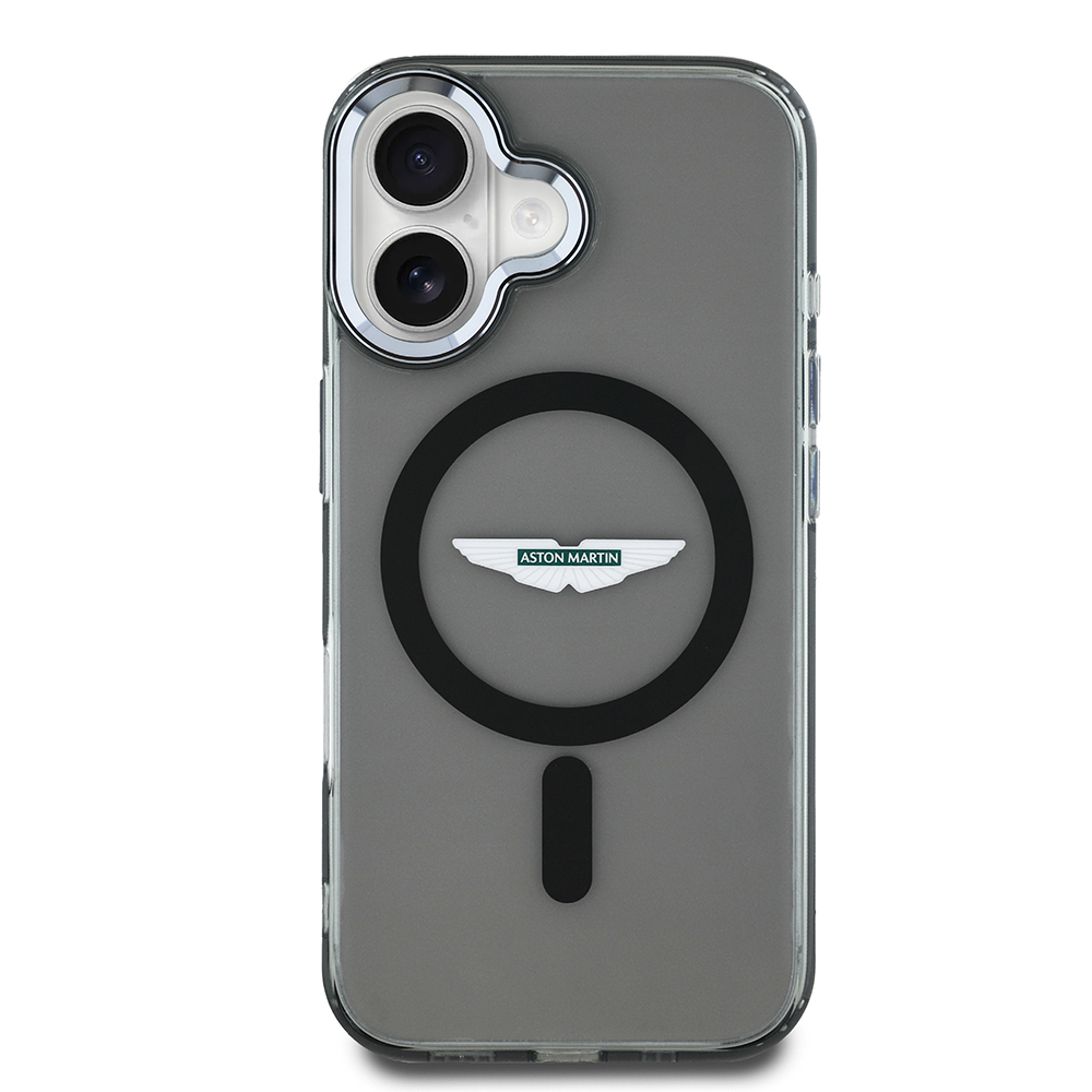 [RNZ-TA115097] Apple iPhone 16 Uyumlu Kılıf Aston Martin Orjinal Lisanslı M-safe Şarj Özellikli IML Baskı Logolu Buzlu Kapak