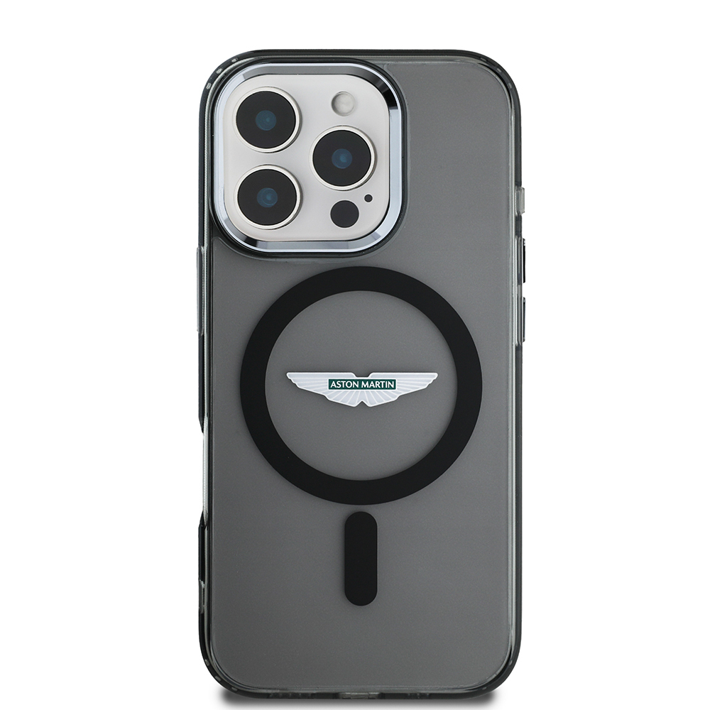 [RNZ-TA115098] Apple iPhone 16 Pro Uyumlu Kılıf Aston Martin Orjinal Lisanslı M-safe Şarj Özellikli IML Baskı Logolu Buzlu Kapak