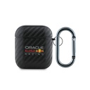 Apple Airpods Uyumlu Kılıf Redbull Orjinal Lisanslı PU Karbon Fiber Tasarımlı Askı Aparatlı Kapak