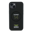Apple iPhone 14 Uyumlu Kılıf Aston Martin Orjinal Lisanslı M-safe Şarj Özellikli PU Deri Alonso 14 Baskılı Kapak