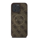 Apple iPhone 16 Pro Max Uyumlu Kılıf Guess Orjinal Lisanslı M-safe Şarj Özellikli PU Halkalı 4G Desenli Yazı Logolu Kapak