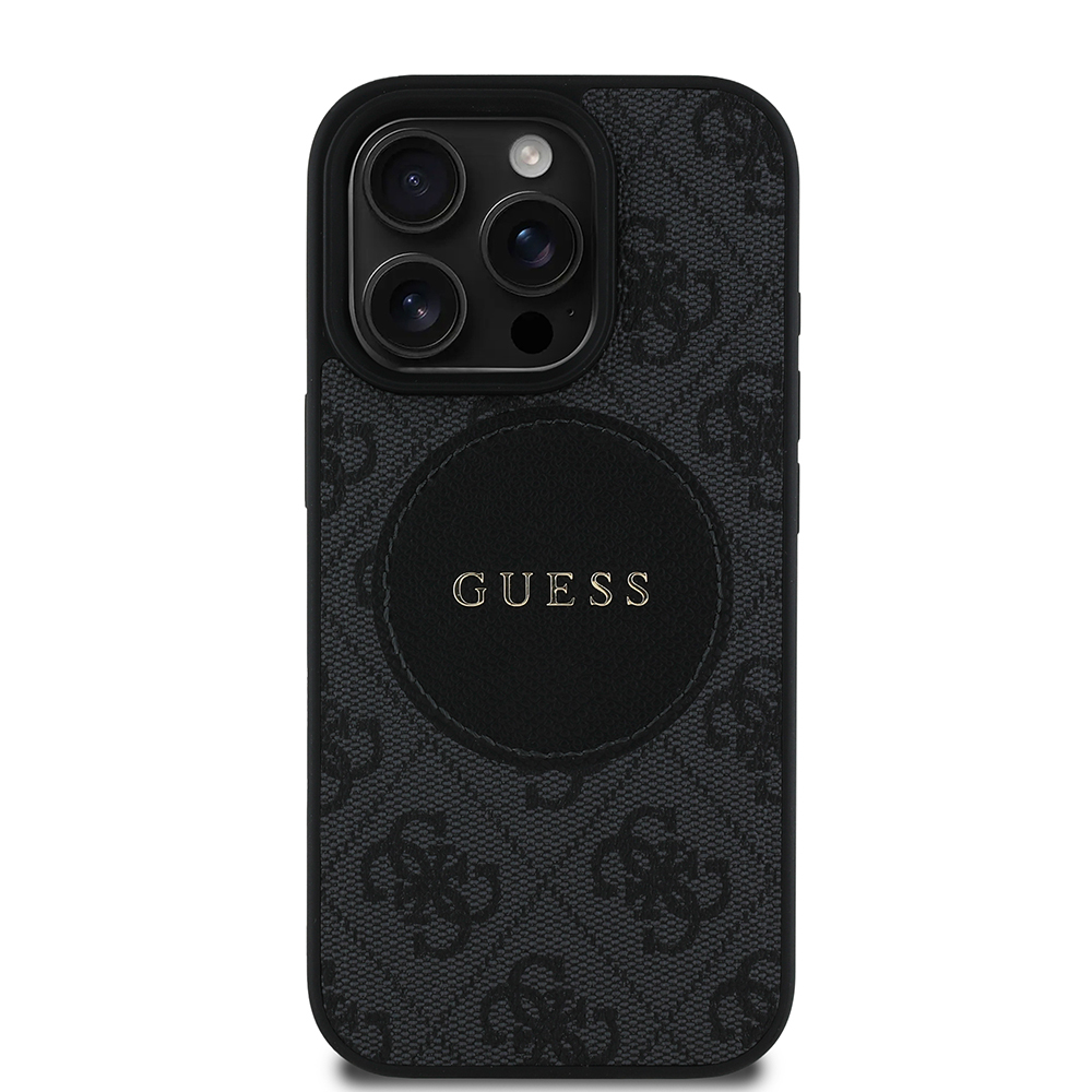 Apple iPhone 16 Pro Max Uyumlu Kılıf Guess Orjinal Lisanslı M-safe Şarj Özellikli Yazı Logolu Circle Classic Kapak